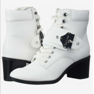 Calvin Klein Pahi boots combat moto style lace up Y2K boots chunky heel‎ …